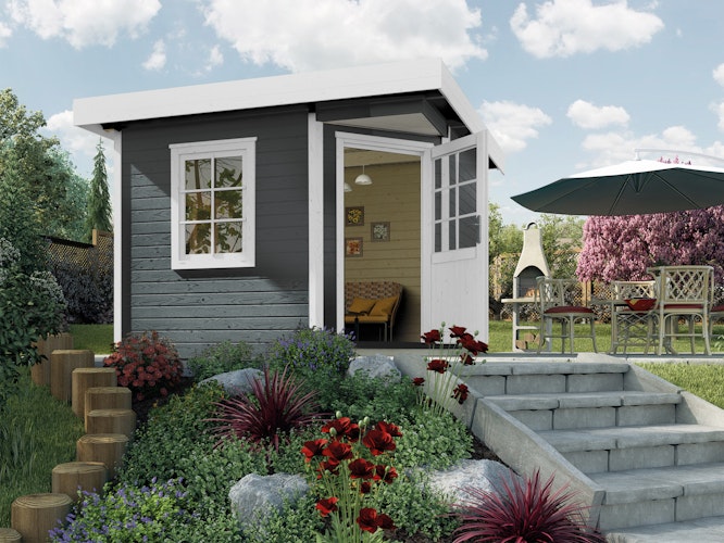 Weka Designhaus 213+ mit extra hoher Tür - 28 mm