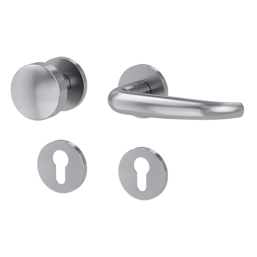 Griffwerk Wechselgarnitur VAYA 194 ALDA fast2fix Fast2Fix GK3 Rosetten rund Knopf R2 Edelstahl matt R