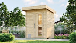 Weka Saunahaus Naantali mit Flachdach - 38 mm Blockbohlen