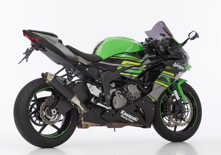 SHARK SLIP-ON Aluminium eloxiert schwarz SRC 4 für KAWASAKI ZX-6R EURO4  