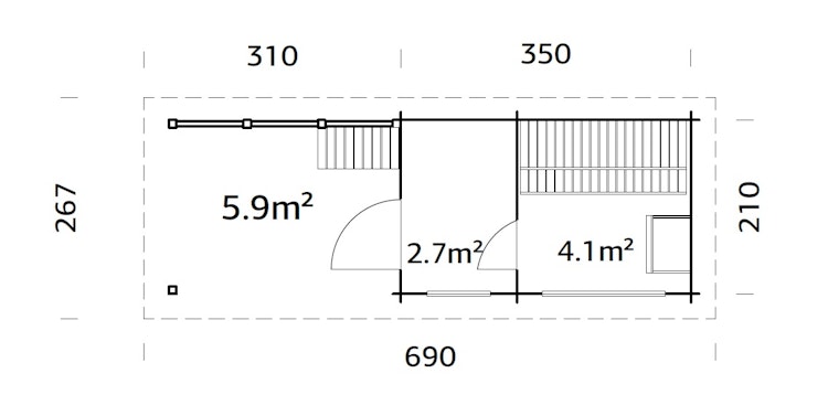 Palmako Saunahaus Sanna 6,8 + 5,9 m²