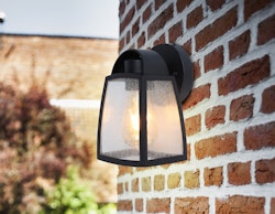 LUTEC Außenwandleuchte KELSEY Aluminium / Glas schwarz (5273701012)