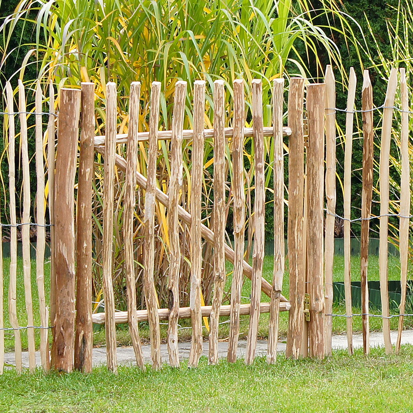 NOOR Staketenzauntor Berg-Haselnuss H 90 x B 100 cm, 7-8cm L.-Abstand