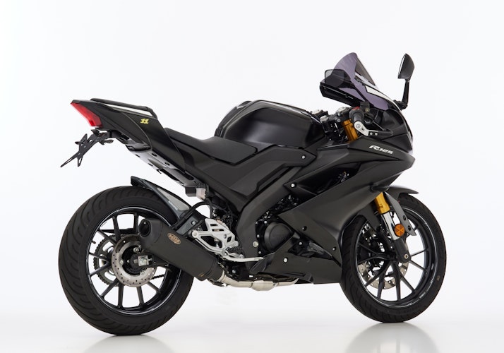 SHARK KOMPLETTANLAGE Edelstahl beschichtet schwarz-matt DSX-10 für YAMAHA MT-125,YZF-R125 EURO4  