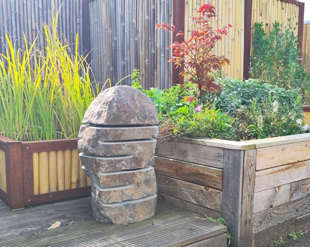 BambusBASIS Steinlampe - handgefertigt