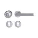 Vorschaubild Griffwerk LUCIA PROFESSIONAL Schraubtechnik -Edelstahl matt Schutzrosettengarnitur -Knopf R4 -PZ -Kombi-Innenrosettensatz rund