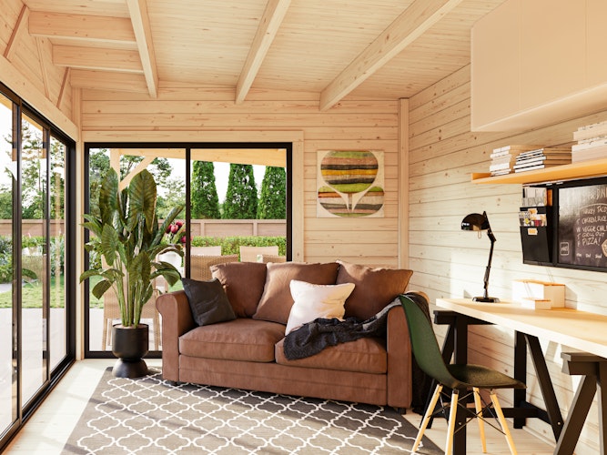 Palmako Gartenhaus Andrea 15,2 + 7,9 m² Slide - 44 mm