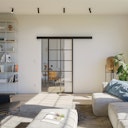 Vorschaubild Flexo aufklebbarer Alusteg für Lofttüren schwarz 1000 x 20 x 3 mm paarweise, inkl. Klebeband