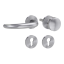 Vorschaubild Griffwerk ULMER GRIFF PROF | DESIGN MANUFAKTUR  FS Panik Edelstahl matt -Rosettengarnitur -Schraubt. Knopf R2 -WL -Stift 9mm -TS 38-50mm