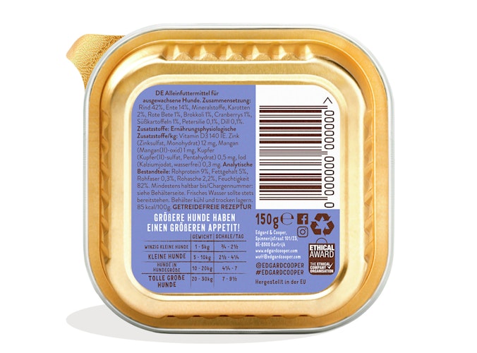 Edgard&Cooper Adult 150 Gramm Hundenassfutter