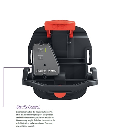 KESSEL - Staufix Control Rückstaudoppelverschluss für Einbau in die Bodenplatte - schwarze Abdeckung
