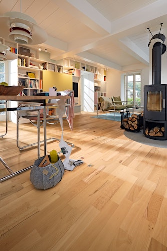 MEISTER Parkettboden MeisterParkett. longlife PC 200 2400 x 200 x 13 mm 9046 Buche lebhaft gedämpft gebürstet ultramattlackiert