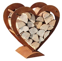 Badeko Herz-Holzregal in Edelrostoptik - 75 cm hoch