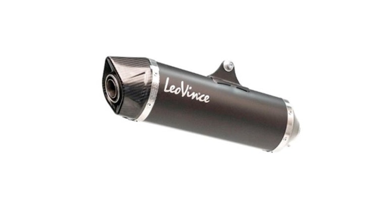 LeoVince SLIP-ON Edelstahl SBK NERO für VESPA GTS 300 HPE/SUPER/SEI GIORNI mit Katalysator