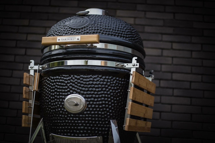 Yakiniku Kamado Keramikgrill XLARGE Set inkl. Gestell + Rollen + Seitentische