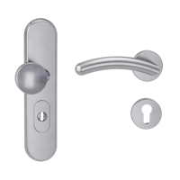 Griffwerk Kombi-Schutzbeschlag TITANO SB_882 mit Griff SAVIA 72mm Zylinderabdeckung Tür 38-50mm L SAVIA KT Edelstahl matt