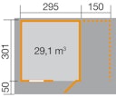 Vorschaubild Weka 28 mm Gartenhaus 170 A mit Anbau (150 cm)