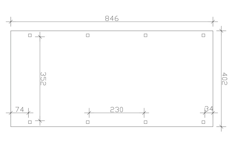 Skan Holz Emsland - Flachdach Caravan-Carport aus Leimholz Breite 402 cm