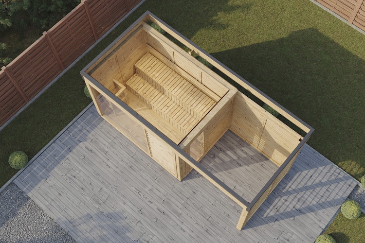 Wolff Finnhaus Saunahaus Sintje 5323/6323 mit Seitendach