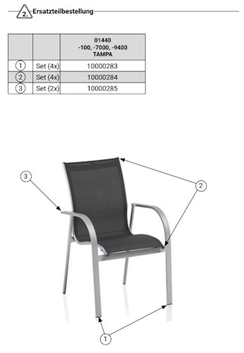 Kettler Ersatzteil Bodenschoner für Stapelsessel TAMPA, 4er Set