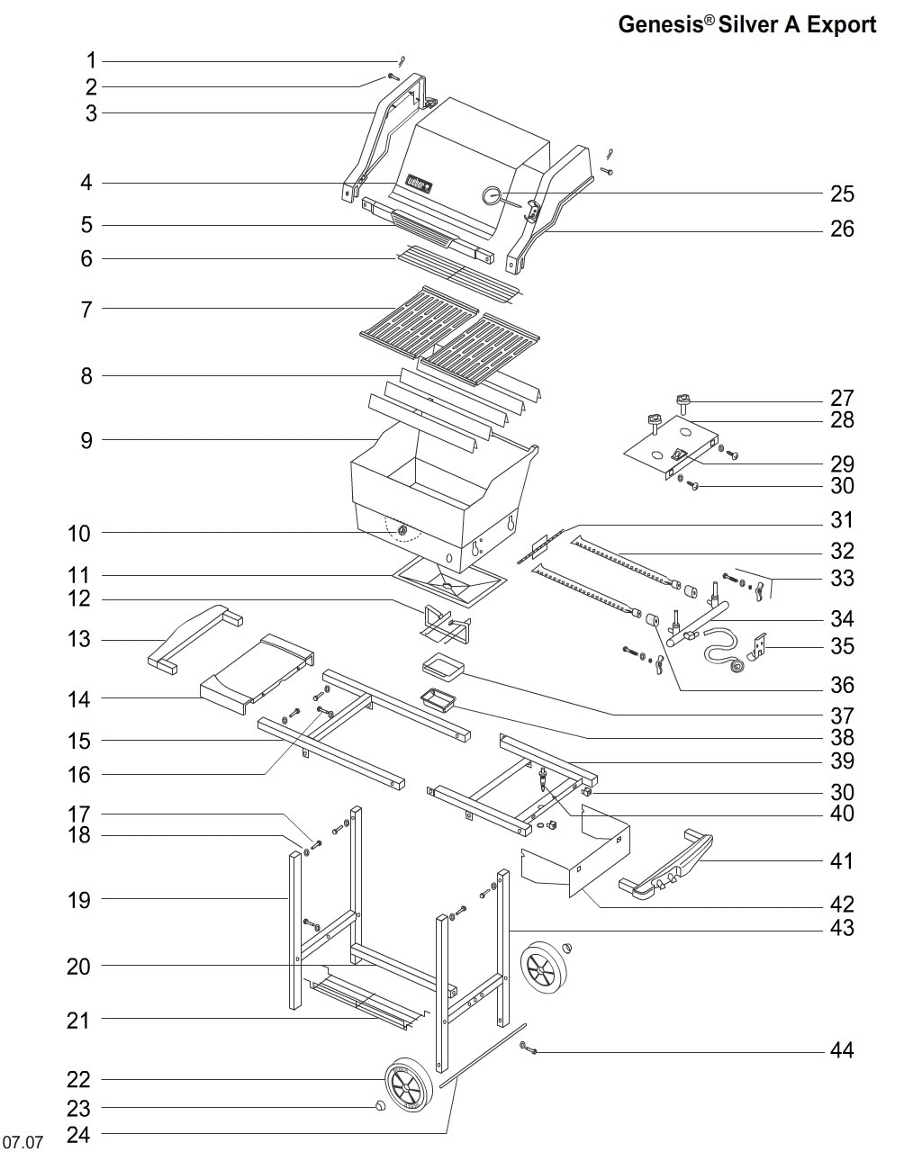 Explosionszeichnung Ersatzteile