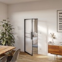 Vorschaubild Flexo aufklebbarer Alusteg für Lofttüren schwarz 1000 x 20 x 3 mm paarweise, inkl. Klebeband