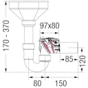 Vorschaubild KESSEL 73053 - Rückstaudoppelverschluss Staufix Siphon DN 50 Notüberlauf Heizung