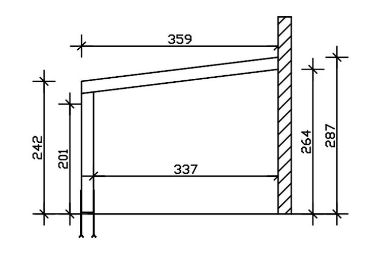 Skan Holz Terrassenüberdachung Novara Breite 450 cm