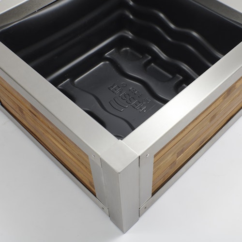 BambusBASIS Terrassenteich Edelstahl mit verschiedenen Bambusfüllungen