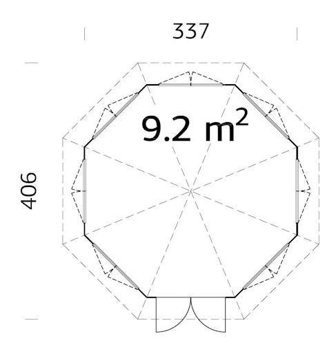 Palmako Pavillon Veronica 7 9,2 m² - 34 mm