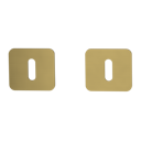 Vorschaubild Griffwerk Schlüsselrosettenpaar ONE abgerundet Buntbart Flachrosette Gold matt