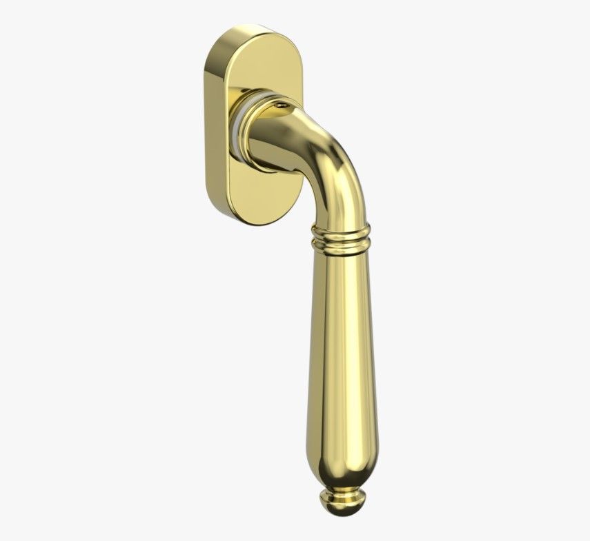 Griffwerk Fenstergriff CAROLA Messing-Optik R 7x42mm