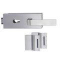 Vorschaubild Griffwerk PURISTO S -Edelstahl matt Ganzglastürbeschlagset -3-teiliger Bandsatz -mit Griff DESM GRAPH -SG -PZ