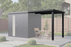 Wolff Finnhaus Terrasse 2320 Anthrazit für Metall Gartenhäuser Ulrik & Linnea