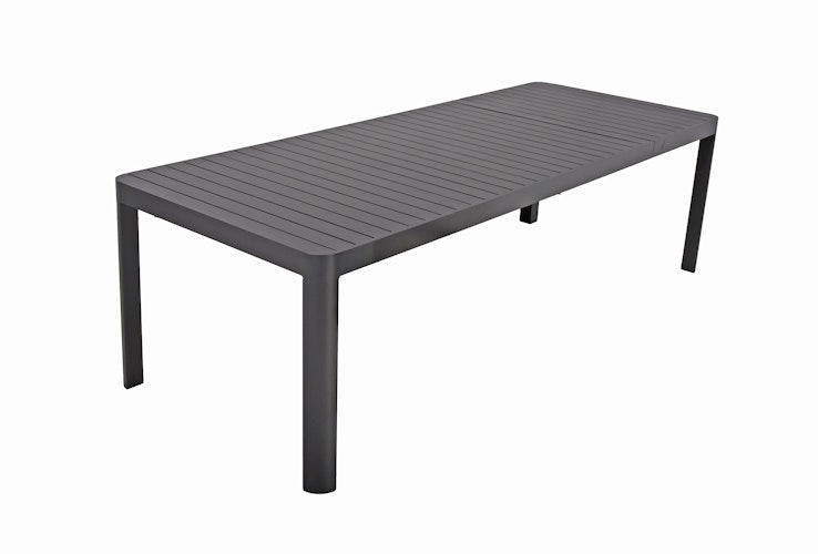 Garden Pleasure Gartenmöbel Set AMIRA / SINTRA, Ausziehtisch 195 /240 x 100 + 6 Sessel, Alu Anthrazit / Kunststoffgewebe Grau / Kissen 100 % Polyester