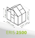 Vorschaubild Vitavia Gewächshaus Eris 2500 inkl. 1 Dachfenster, Regenrinnen, Stahlfundamentrahmen - 2,5 m²