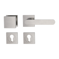 Griffwerk AVUS GK4 -Samtgrau Rosettengarnitur -Schraubtechnik -eckig -Knopf Square -WR -TS: 38-45mm