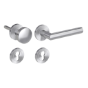 Vorschaubild GRIFFWERK Wechselgarnitur LUCIA PROF Schraubtechnik FS Rosetten rund Knopf R2 Edelstahl matt R