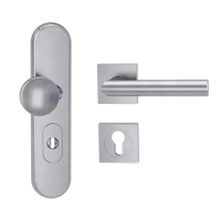 Griffwerk Kombi-Schutzbeschlag TITANO SB_882 mit Griff LUCIA 72mm Zylinderabdeckung Tür 38-50mm LUCIA PROF eckig Edelstahl matt