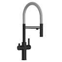 Vorschaubild 3 Wege Wasserhahn Küchenarmatur, FC, mit 360° schwenkbarem Auslauf, abnehmbare 2 strahl Handbrause, Schwarz Matt / Grau