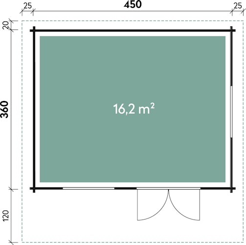 Wolff Finnhaus Gartenhaus Nordkap 44-D isolierverglast XL