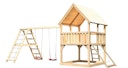 Vorschaubild Akubi Kinderspielturm Luis mit Doppelschaukelklettergrüst inkl. Netzrampe