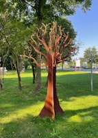 Badeko Baum-Deko 190 cm hoch in Edelrostoptik