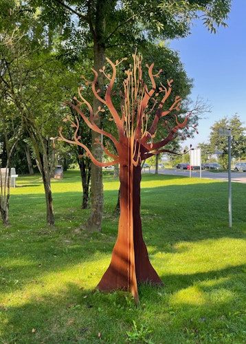 Badeko Baum-Deko 300 cm hoch in Edelrostoptik