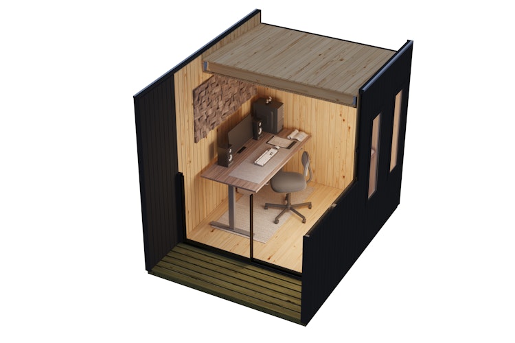 Karibu Design Gartenhaus Home Office Studio 1 Blackline - 73 mm