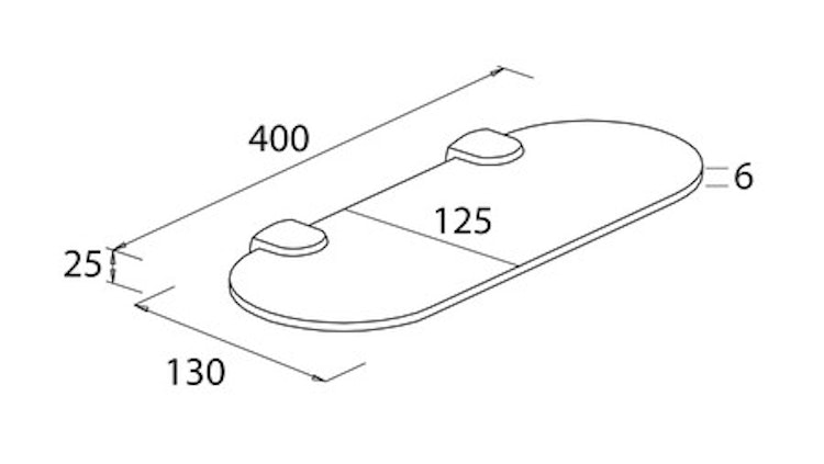 Bravat Ablagekonsole Metasoft - 40 cm, chrom
