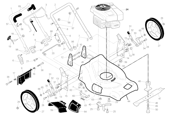 Husqvarna Rasenmäher gelegentliche Nutzung 96141022600 R 53SV L