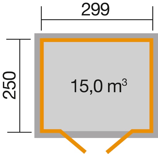Weka Gartenhaus 321 ohne Anbau - 19 mm