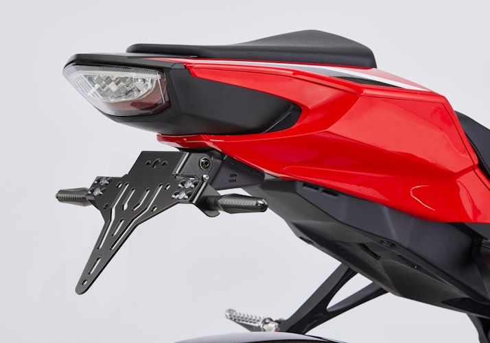 PROTECH V-SHAPE Kennzeichenhalter Alu & Stahl Schwarz für HONDA CBR1000RR