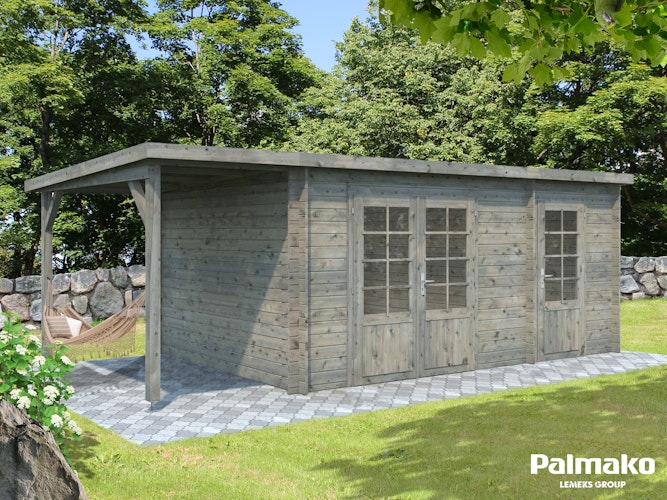 Palmako Gartenhaus Ella 13,1 m² Zweiraumhaus inkl. 3,9 m² Anbau - 28 mm